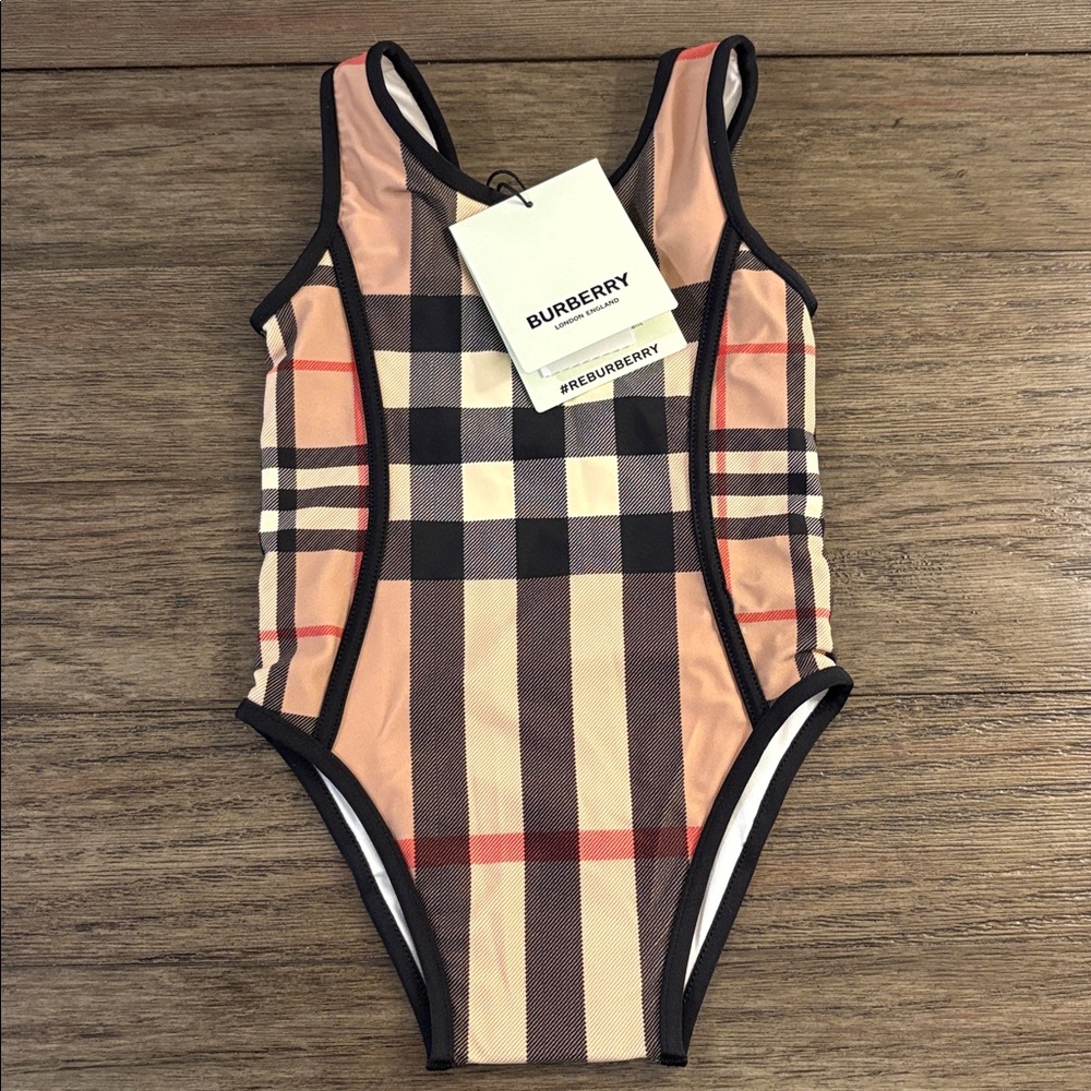 NWT [Burberry] Authentic Luxury One-Piece Swimsuit Bathing Suit Kids Toddler 12M - Picture 4 of 12